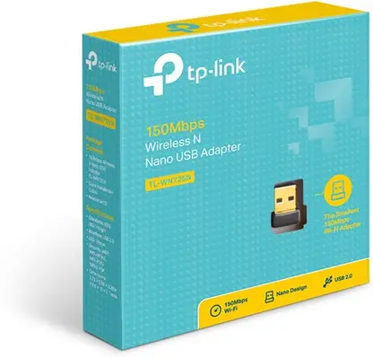 TP-Link TL-WN725N Wi-Fi Receiver 150 Mbps Wireless Nano USB Adapter  (Black)